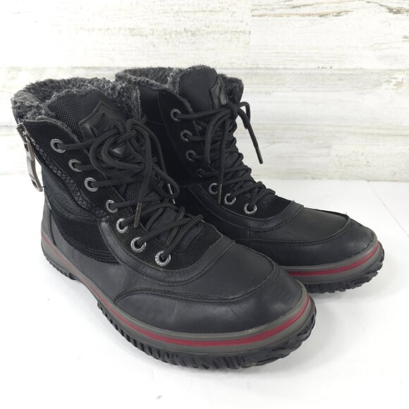 PAJAR CANADA SNOWSLIDE MEN\'S SZ 10 BLACK LEATHER WATERPROOF BOOTS LACE UP ZIPPER main image 14